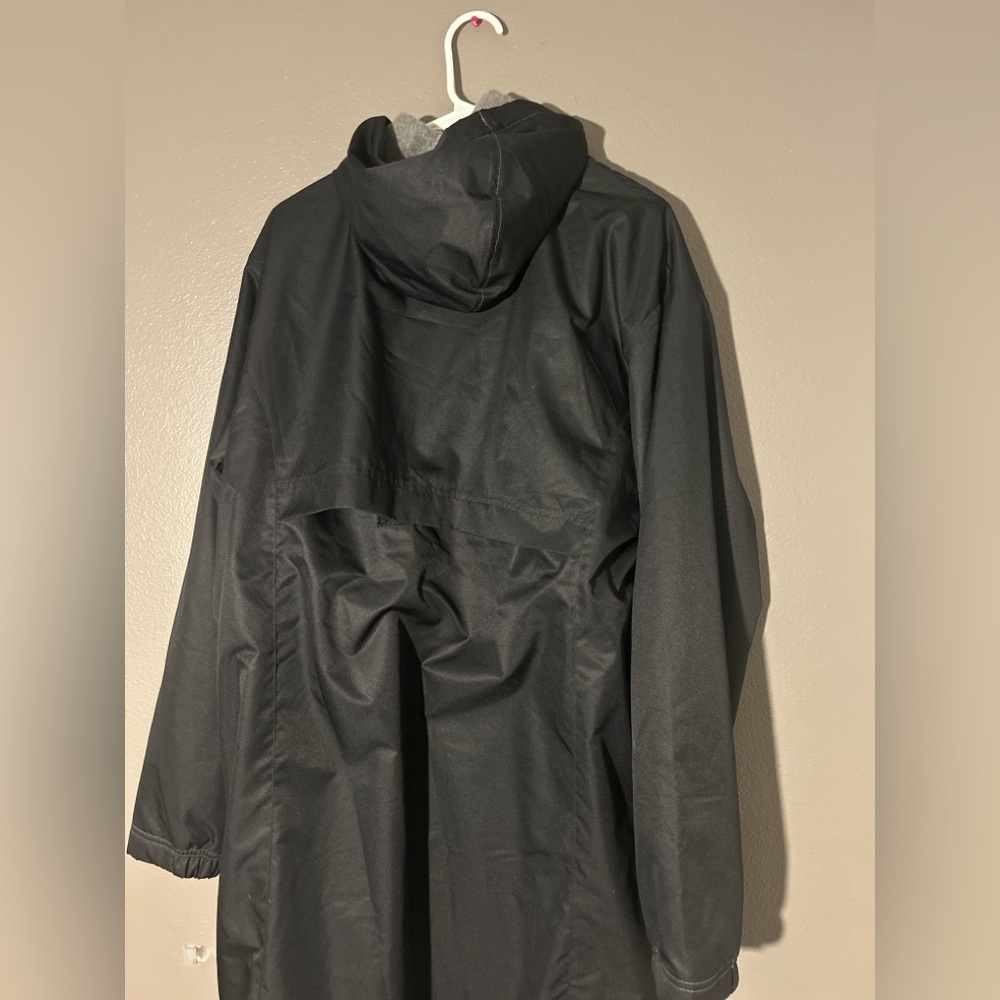 Speedo Unisex Team Parka Jacket Black Fleece Lined Swim Deck Coat Hooded Medium - Picture 2 of 4